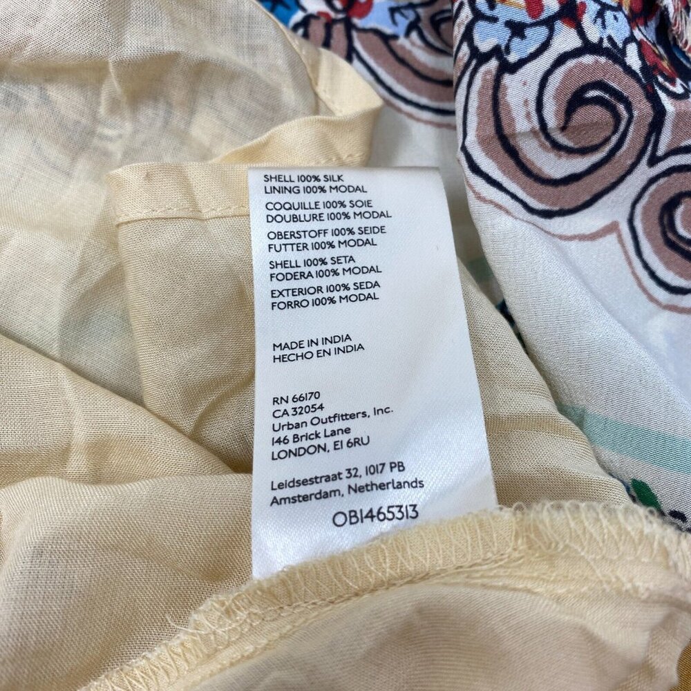 Anthropologie One Shoulder Printed Silk Dress US4 - Picture 9 of 9